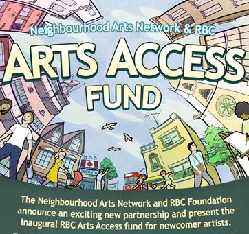 Neighbourhood Arts Network RBC Arts Access Fund - Supporting Newcomer Artists - three deadlines per year. 